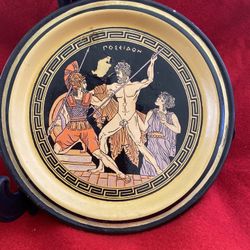 7.25 Inch Handmade Greek Ceramic Wall Hanging Plate Imported From Greece (Read Description)