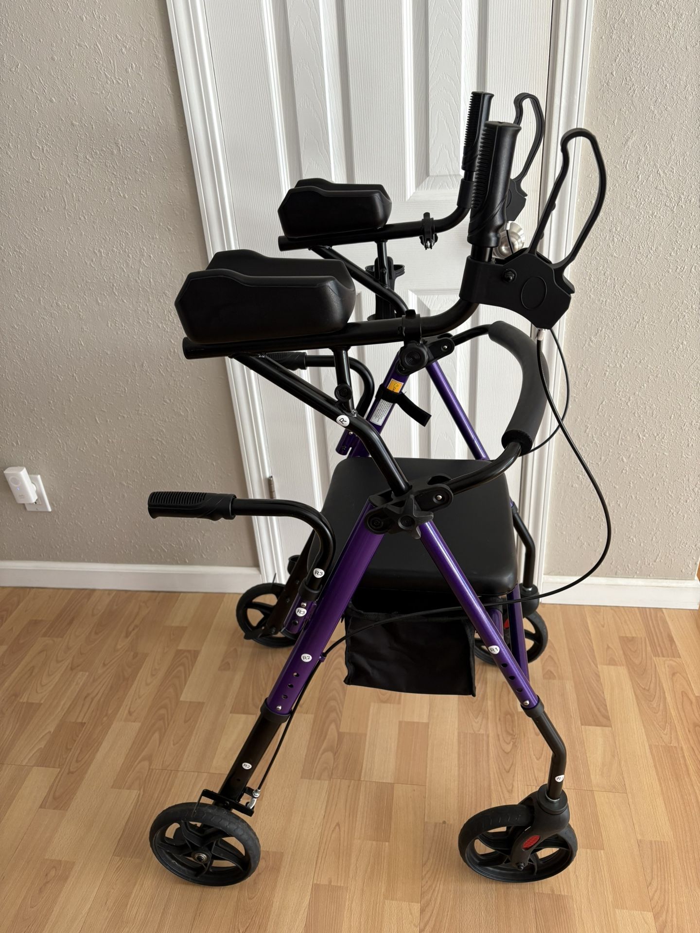 Fully Adjustable Folding Upright Walker with Storage
