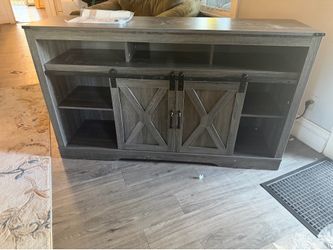 Farm house tv council with fireplace