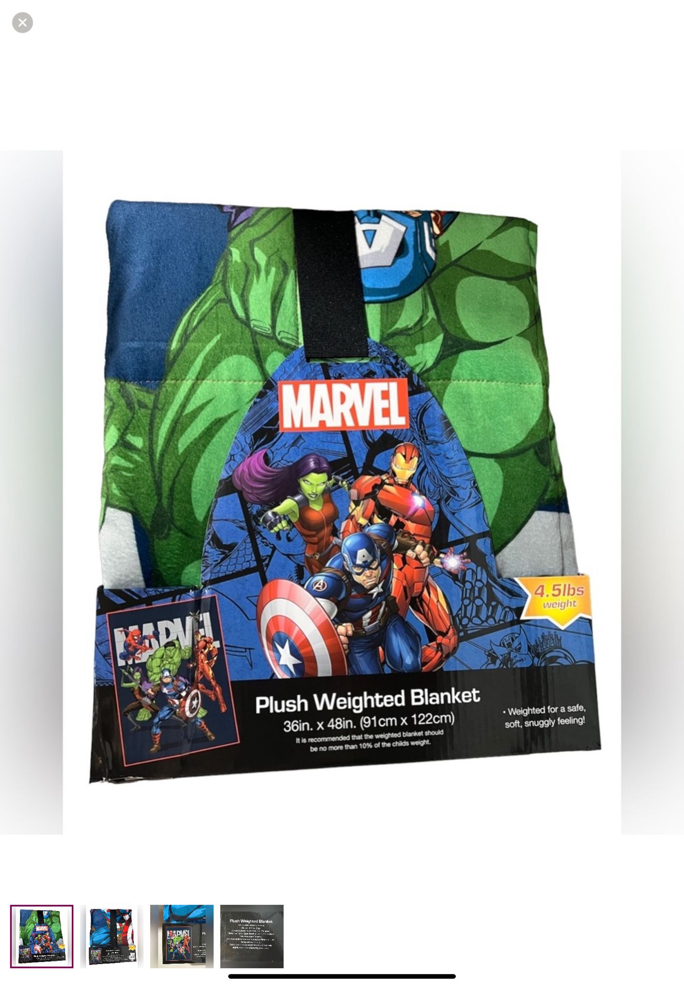 NWT Marvel Avengers Kids Weighted Blanket Soft 36”x48” 4.5 Lbs