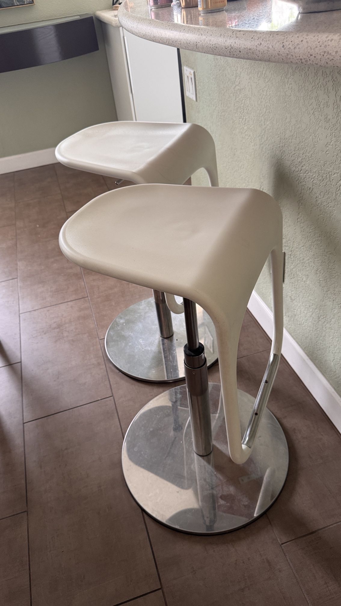 TWO- Modern Curved White IKEA pair