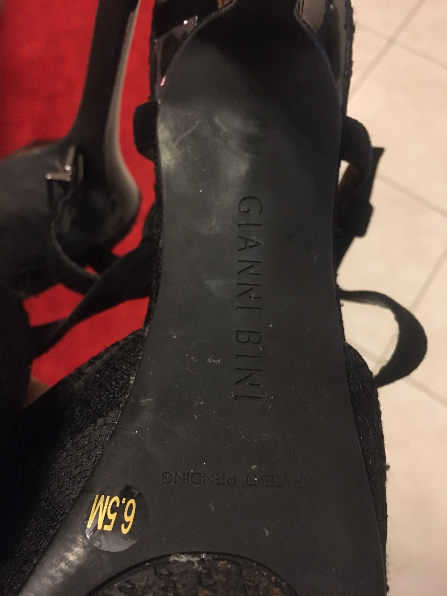 Shoe, black lace, size 6.5