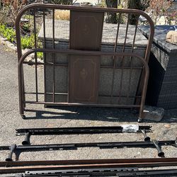 Antique bed frame and rails