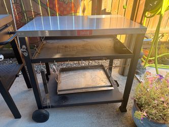 Outdoor stainless bbq table