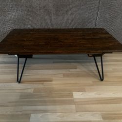 Rustic Wood And Metal Coffee Table