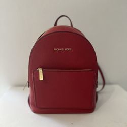 Michael Kors - Adina Pebbled Luxury Leather Backpack (Red)