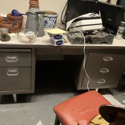 Vintage Steelcase Desk Heavy Metal Desk
