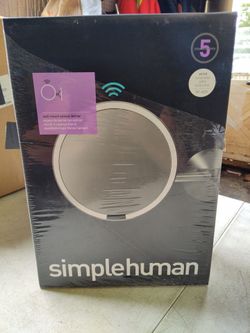 Simplehuman 8" wall mounted hardwired led lighted make up mirror with motion sensor