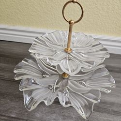 Mikasa Crystal Tulip 2 Tier Serving Platter 10"