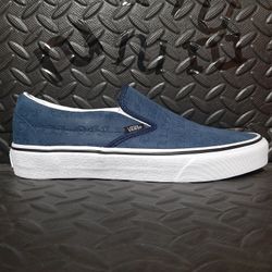 Vans Slip-On Deboss OTW Dress Blues Skate Shoes size 7.5 embossed suede 