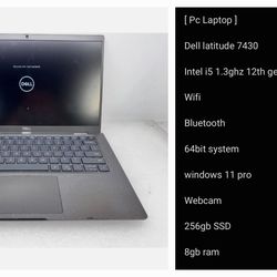 [ Pc Laptop ] Dell Latitude 7430 Intel i5 1.3ghz 12th Generation 8gb Ram 256gb SSD webcam wifi 64bit system Win 11 Pro