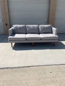 *Free Delivery* Modern Gray West Elm Couch Sofa 3 Seater