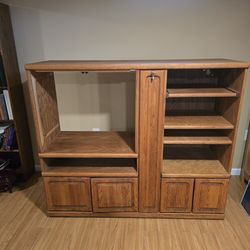 Solid Wood Entertainment Center 61.5" Width x 30" Depth
