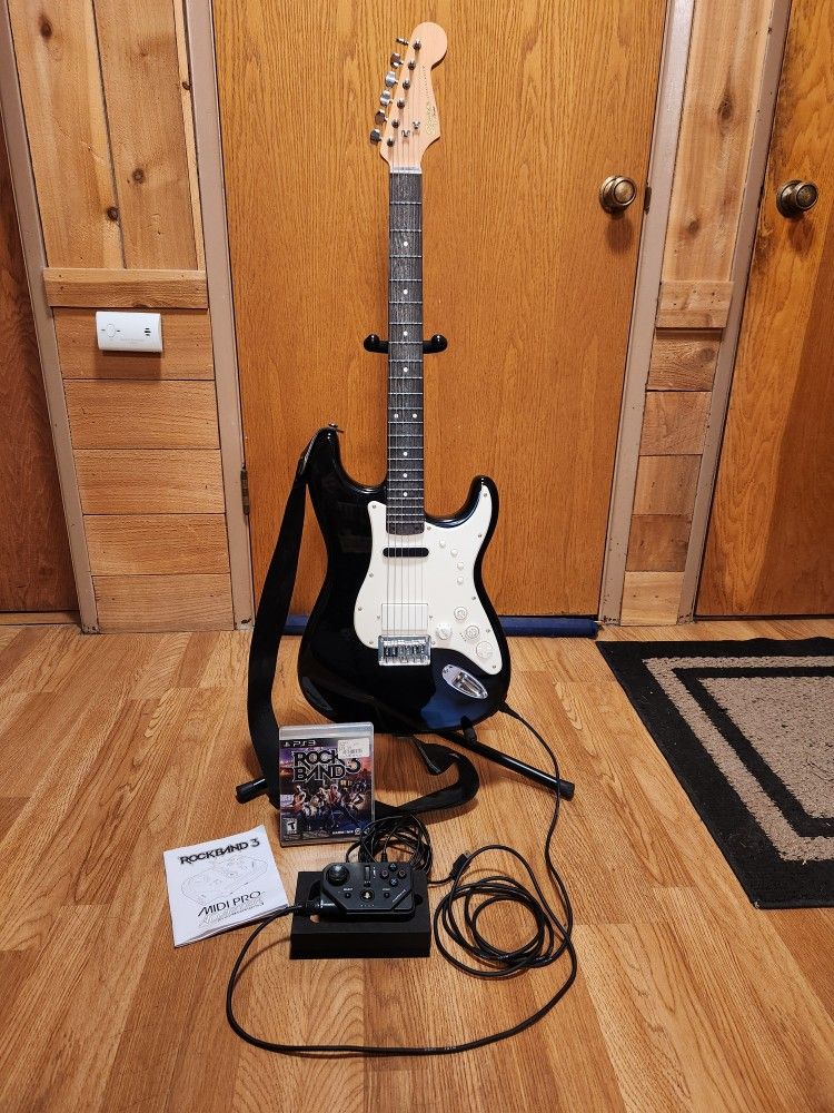Rare Rock Band 3 Fender Squier Strat Guitar
