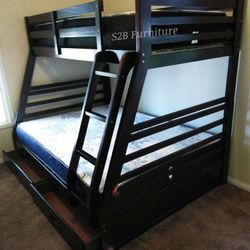 Twinfull Size Dark Brown Bunkb3d With Orthopedic Matres!!!!