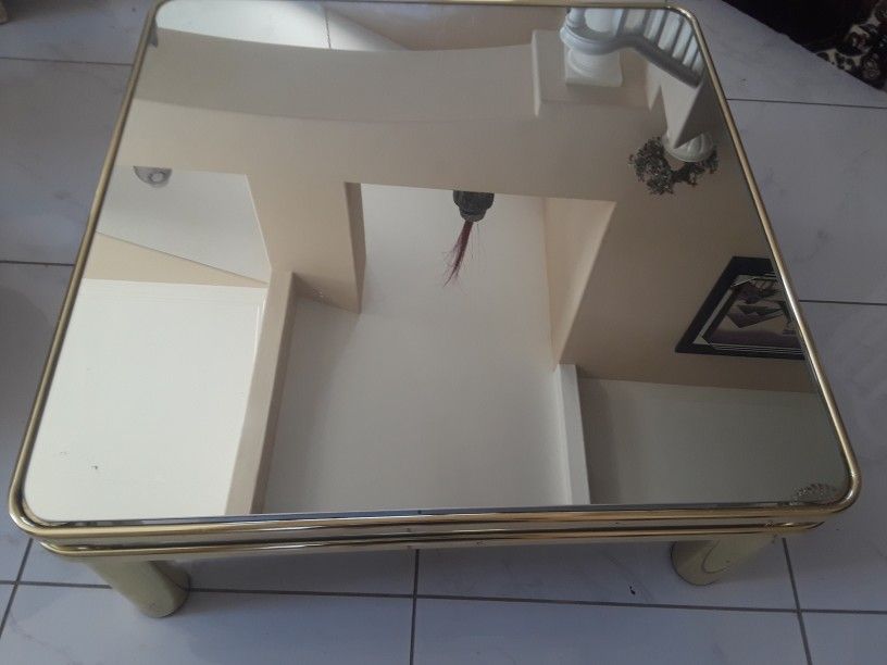 Italian  Gold Rimmed  Coffee  Table 