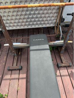 Weight bench and weights.