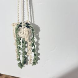 Crochet Mini Plant Hanger –  String of Pearls Decor Hanging Plant Decor