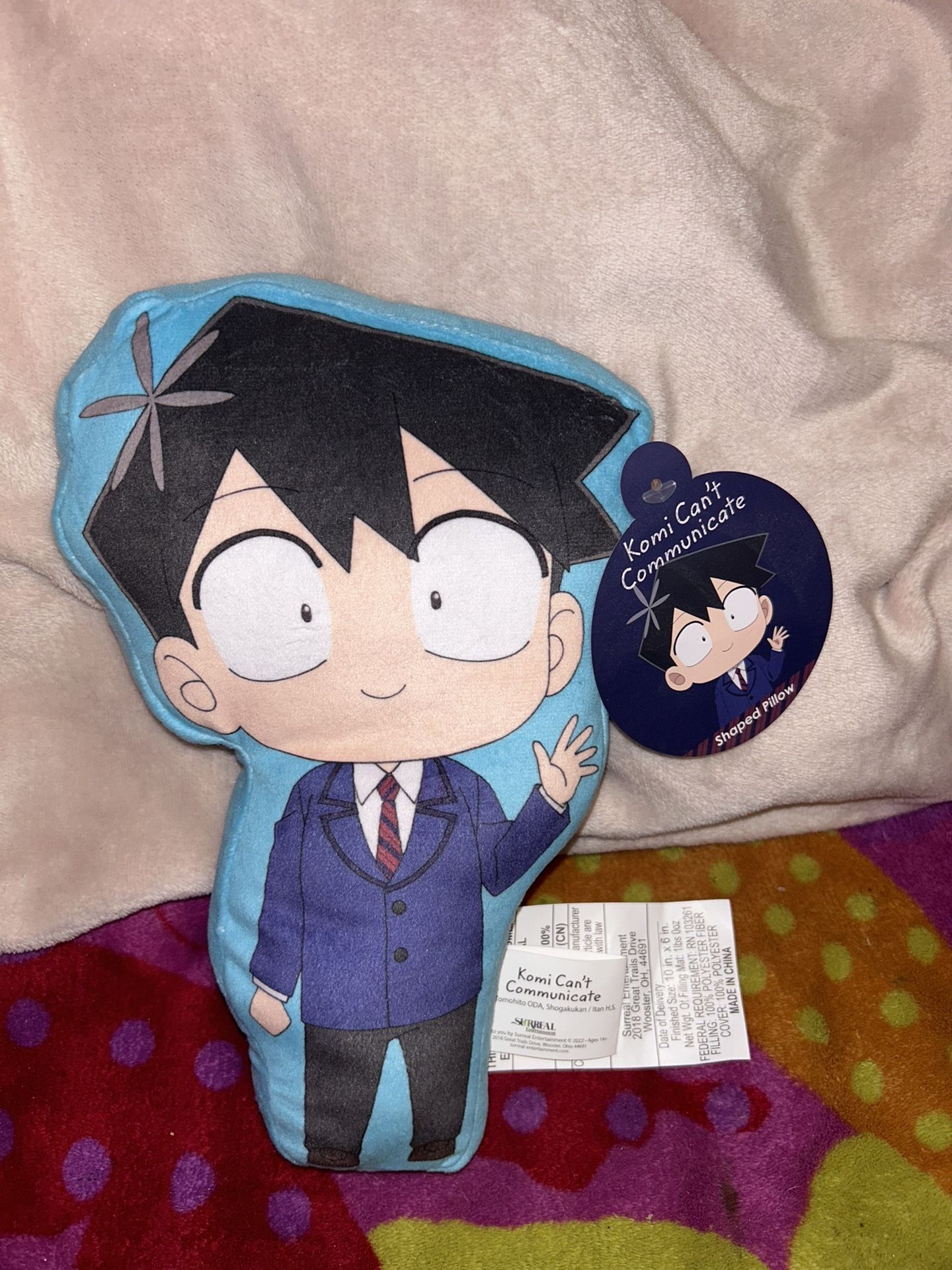 Komi Can't Communicate Plush Doll Tadano Hitohito- New with Tags Pillow