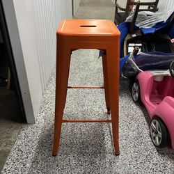 30 Inch Orange Metal Bar Stools (8)