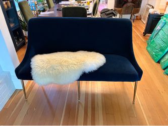 Anthropologie Bench navy velvet with gold accents
