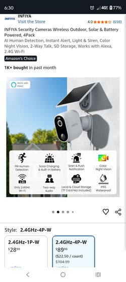 New 4 Security Cameras w lights and siren, Soksr