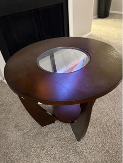 Brown round table