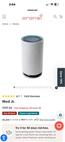 $300-OBO-NEW-Oransi Mod Jr Air Purifier + FREE AIR FILTER (2 total)