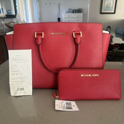 Brand New Michael Kors Purse & Wallet Set