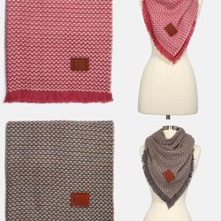 Coach Multicolored Textured Blanket Scarf