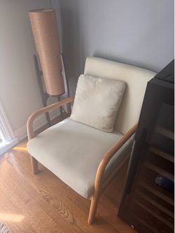 Cream Mid Century Modern Chair