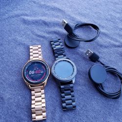 Great for Gift Present. Galaxy Watch $160! Each only 1 Come with Box. All silver 44mm. Rose gold is 45mm. & all black is 46mm. With charger each. Free