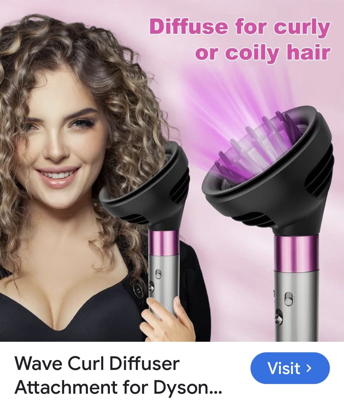 Wave Curl Diffuser Attachment for Dyson Airwrap