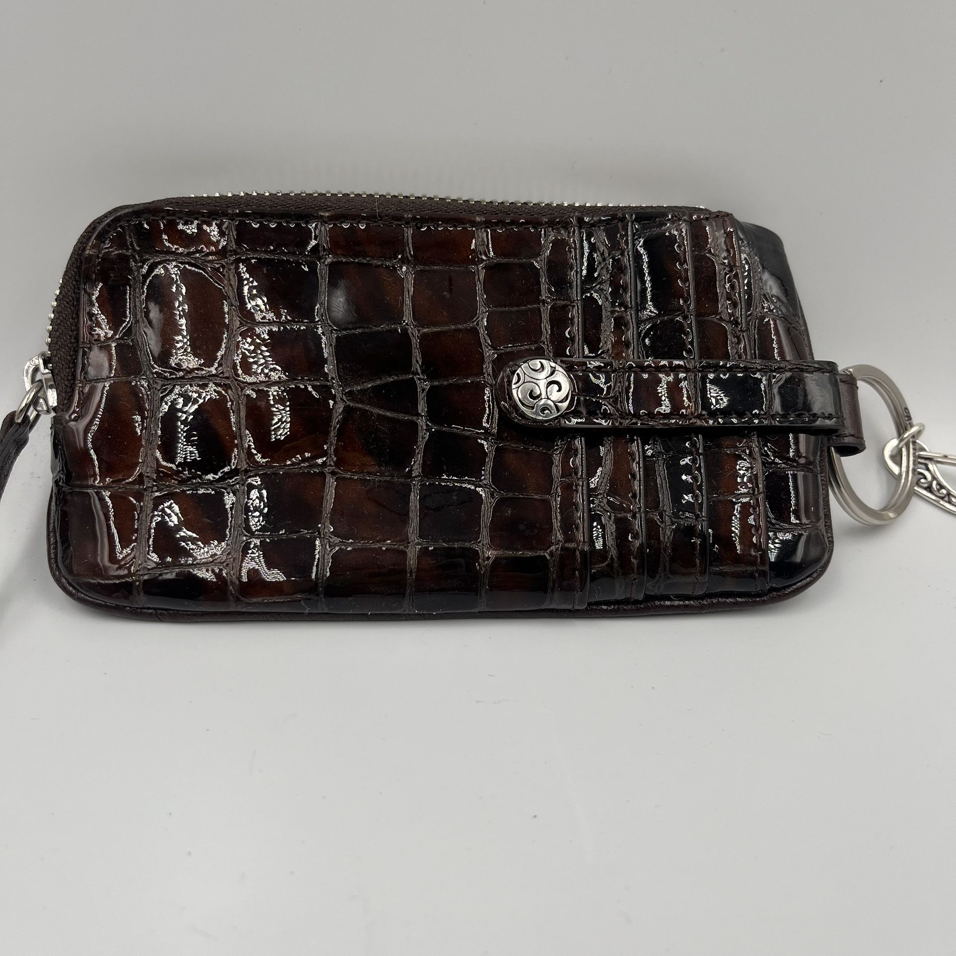 Brighton Bellissimo Heart Croc Brown Small Wallet