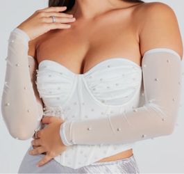 Pearl Mesh Bustier Corset top