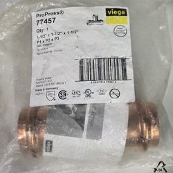 Viega 77457 ProPress Zero Lead Copper Tee with 1-1/2-Inch P x P x P
