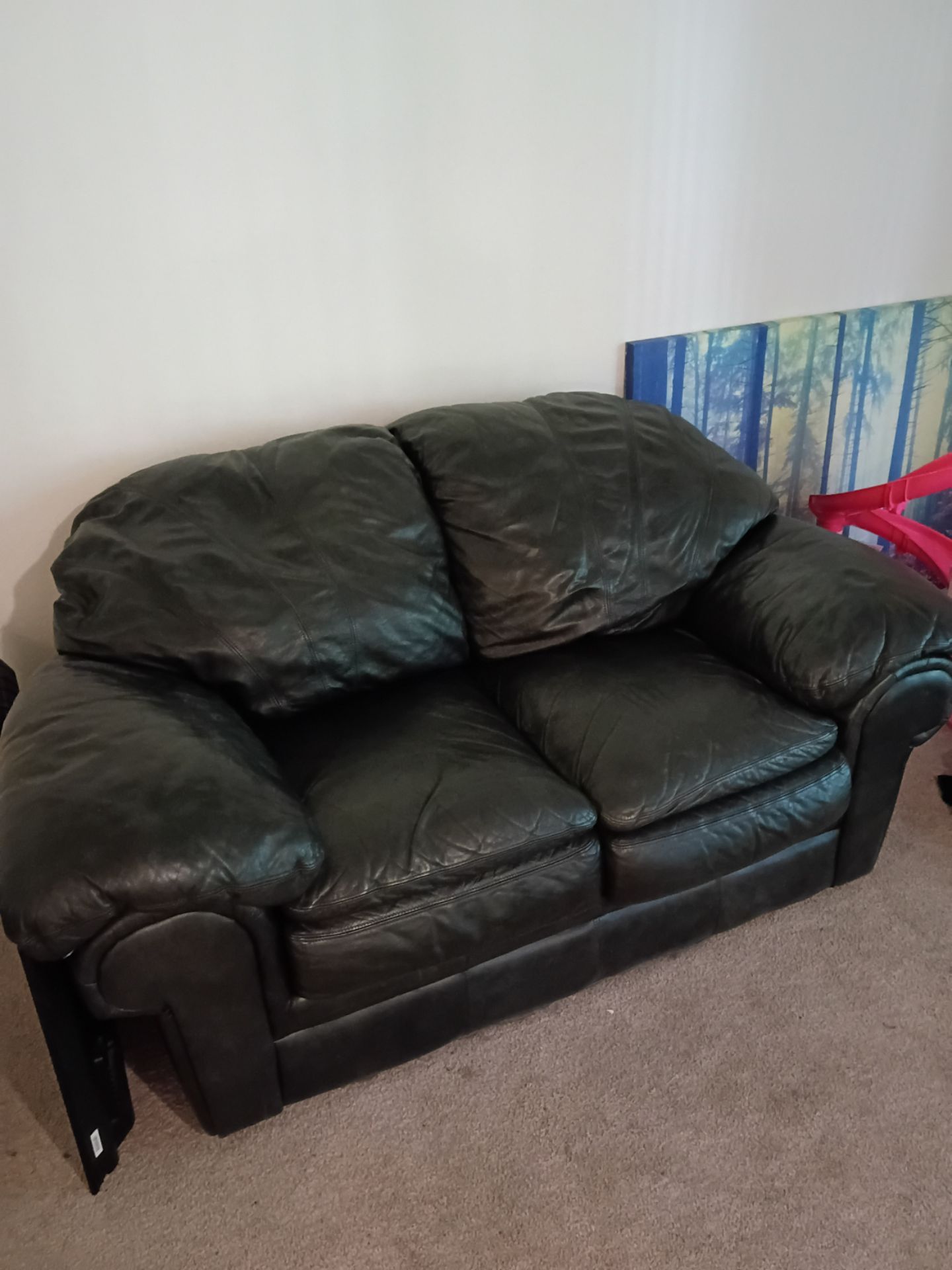 Black Leather Sofa PICKUP ONLY!!! 15$