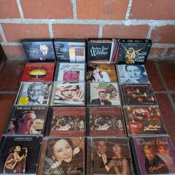 Lot Of 84 CDs With Two Nice Rotating Wood CD Storage Towers 