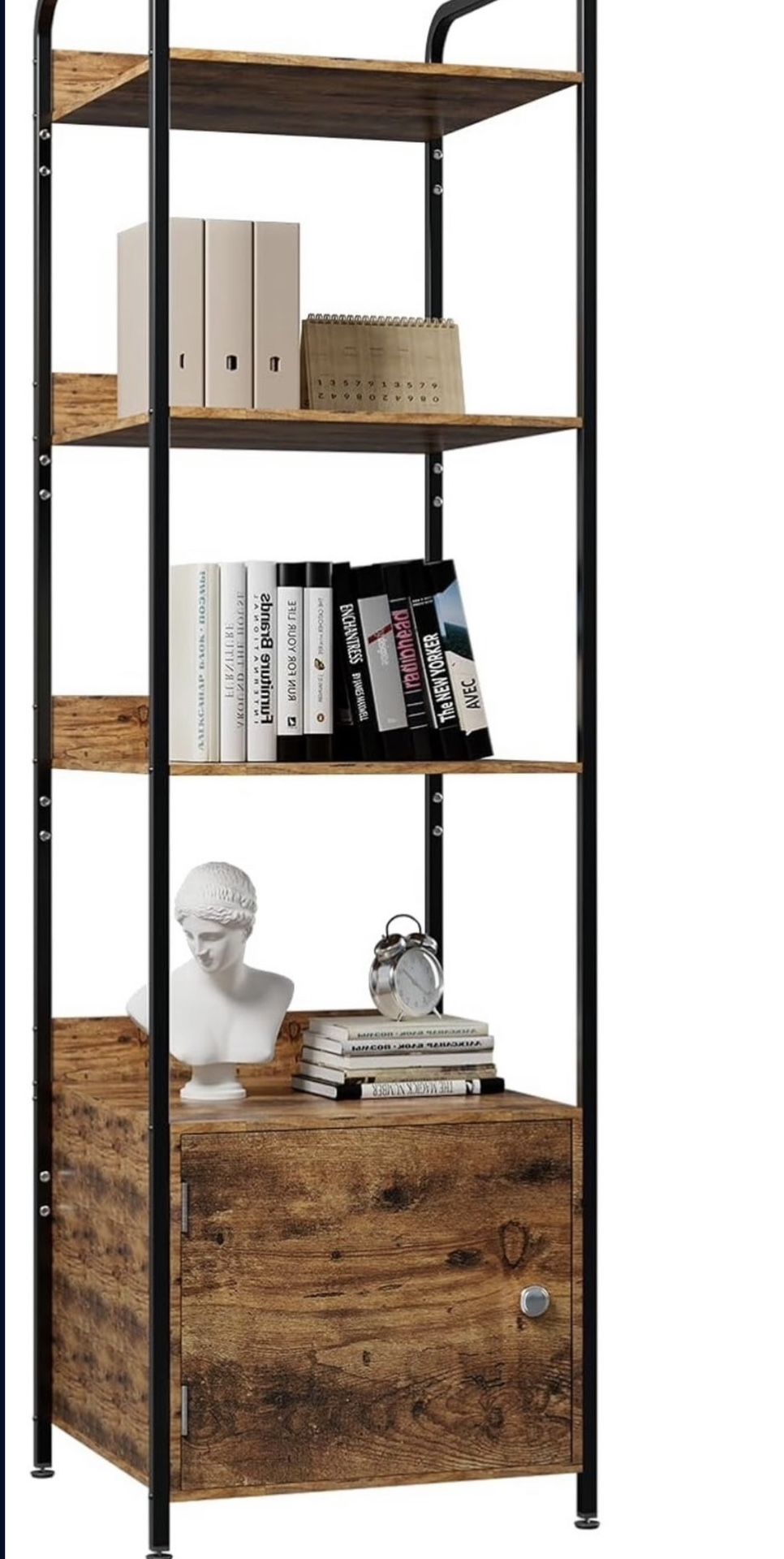 5 Tier Bookshelf With Storage Cabinet