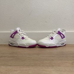 Nike Air Jordan 4 GS Iridescent White Hyper Violet GS Size 6.5Y = Women's 8 