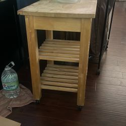 Wooden Rolling Cart