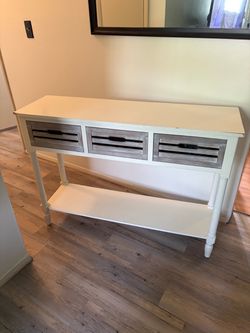 White Console Table with 3 Drawers