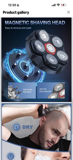 Electric Head Shaver with Magnetic Shaving Head