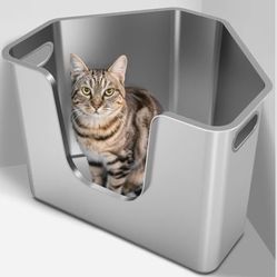 Stainless Steel Corner Cat Litter Box