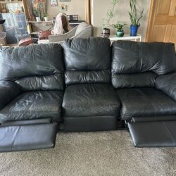 Recliner couch loveseat Black Leather Free