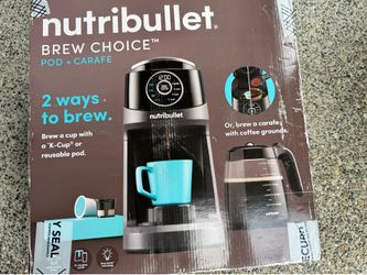 NutriBullet Brew Choice Pod + Carafe Coffee Maker — NEW in Box (K-Cup + 12-Cup)