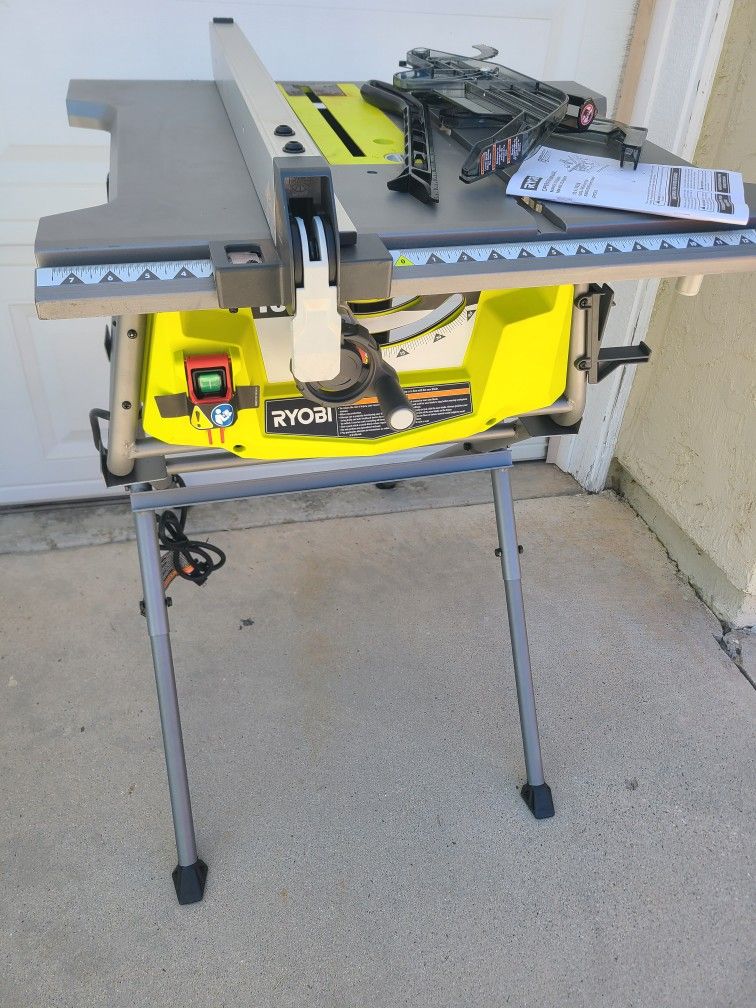 RYOBI
15 Amp 10 in. Compact Portable Corded Jobsite Table Saw with Folding Stand