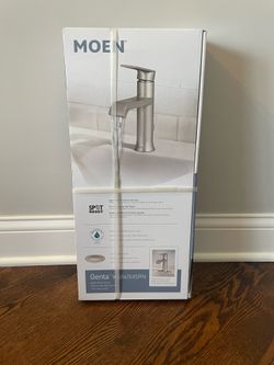 MOEN Genta Single Handle Single Hole Bathroom Faucet with Drain Kit Included in Brushed Nickel