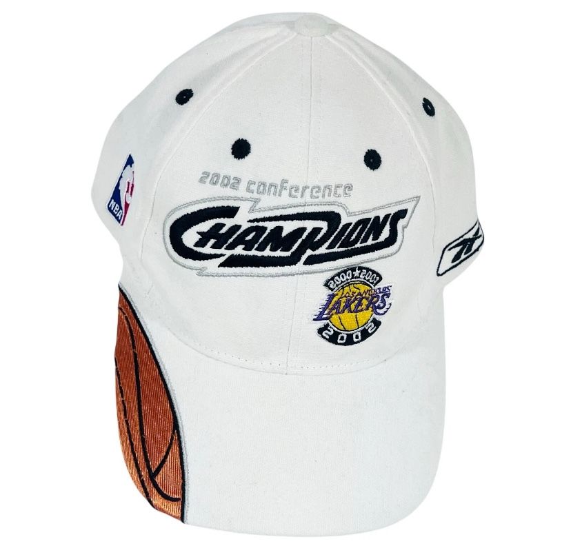 LA Lakers 2002 NBA Western Conference Champions Baseball Cap Reebok White