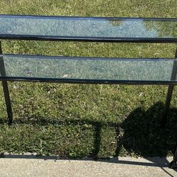 Metal & Glass 2-Tier Console Table